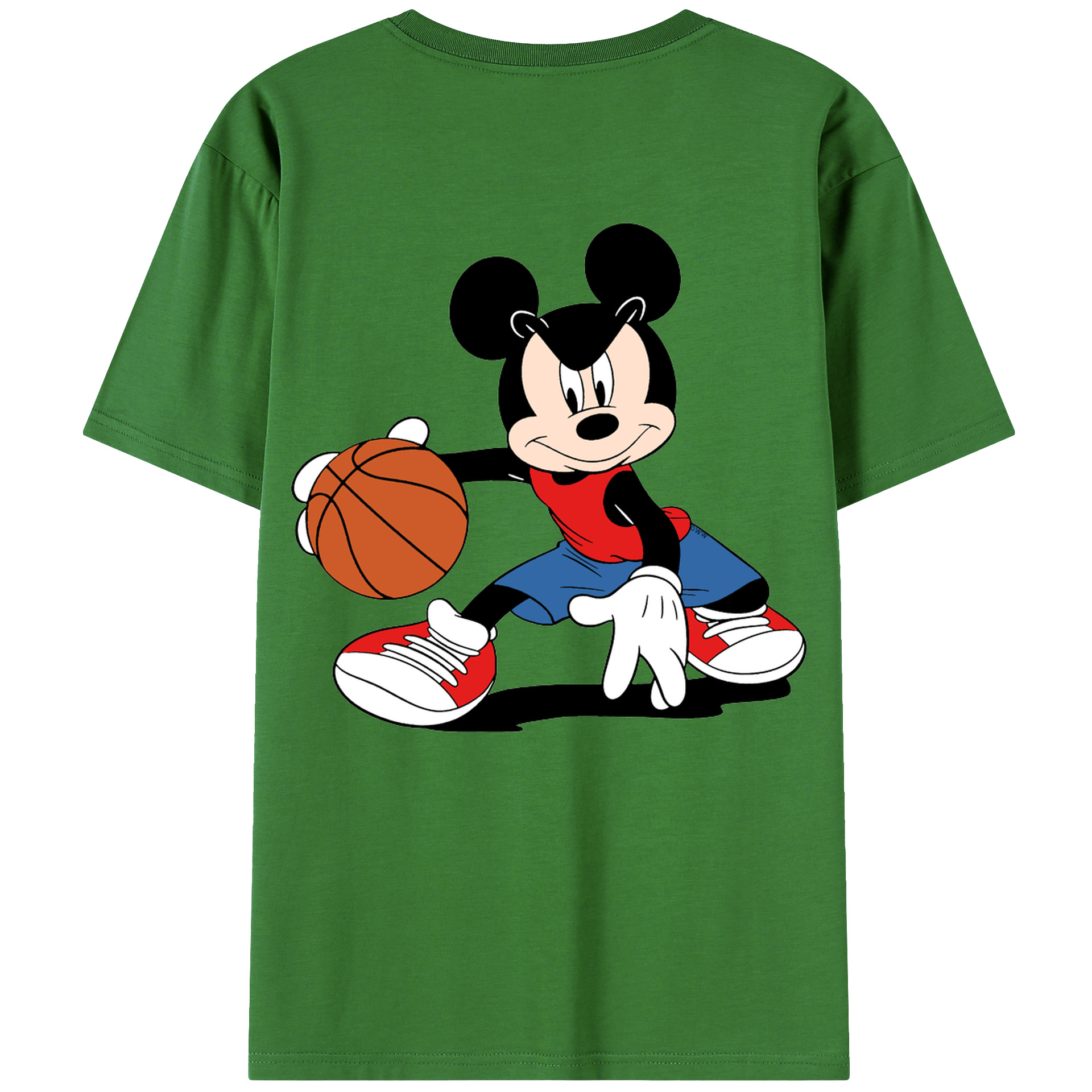 （画像用） ミッキーマウス Mickey Mouse レディース半袖Tシャツ(バックプリント)